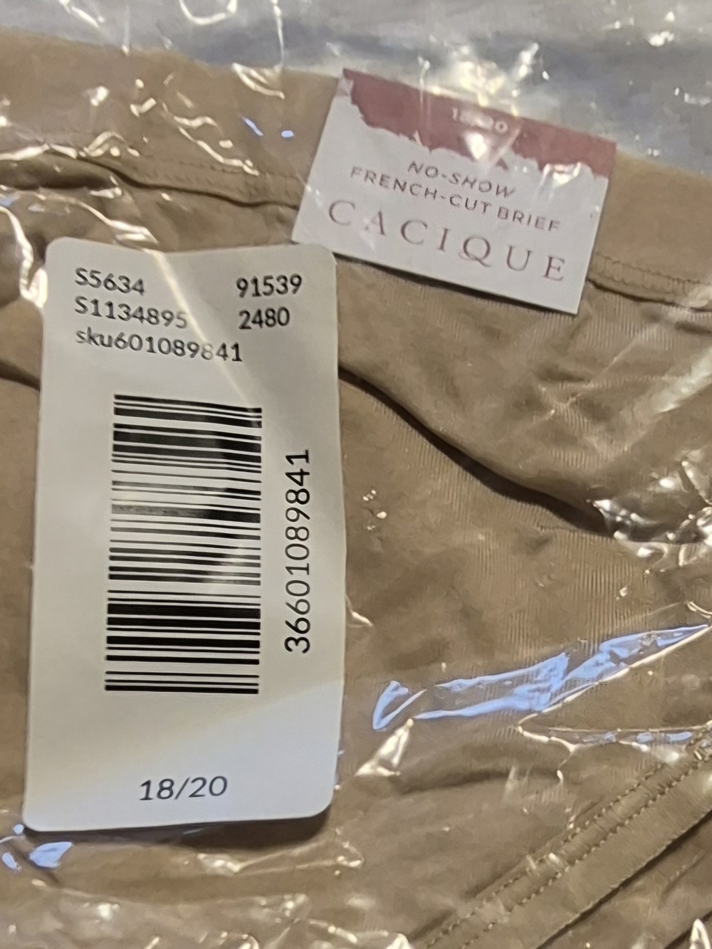 Cacique No-Show French-Cut Briefs in Nude/Tan